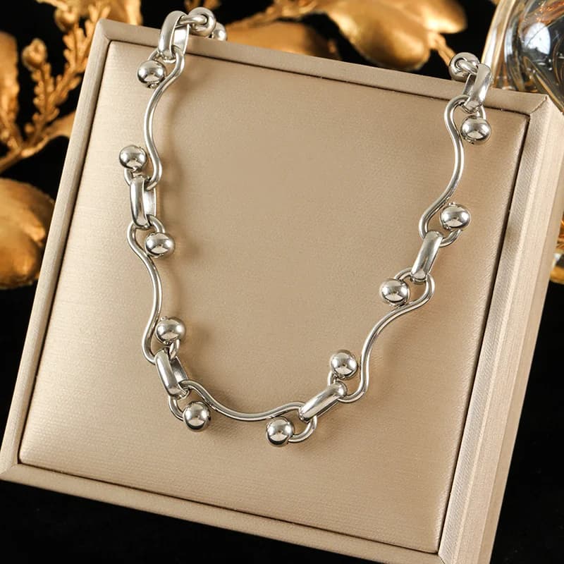 8mm 두꺼운 체인 목걸이, 18K 금 도금
