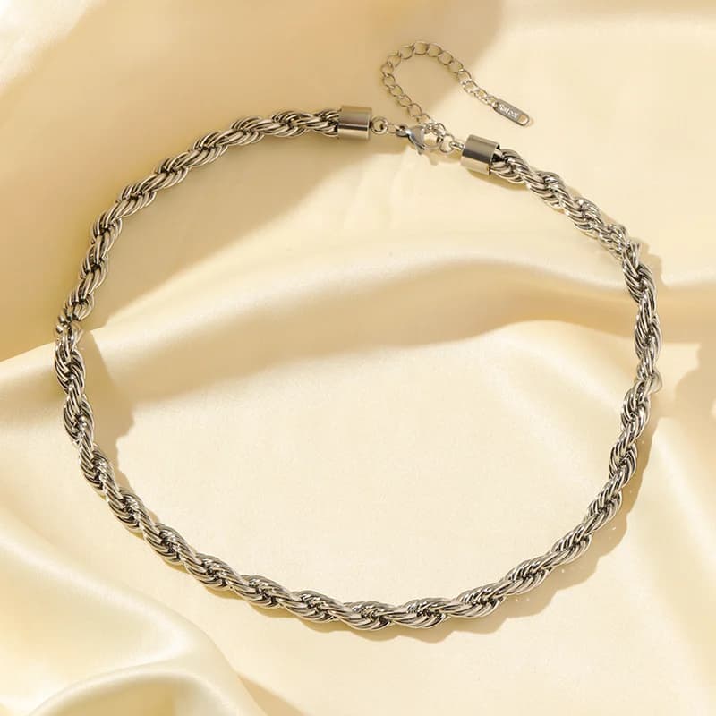 8mm 두꺼운 체인 목걸이, 18K 금 도금