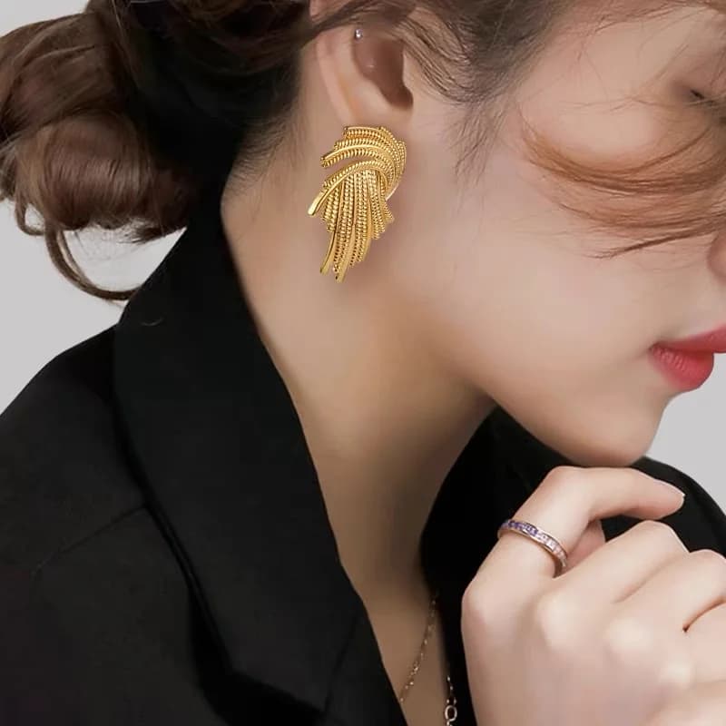 18K 골드 도금 크리에이티브 스터드 귀걸이