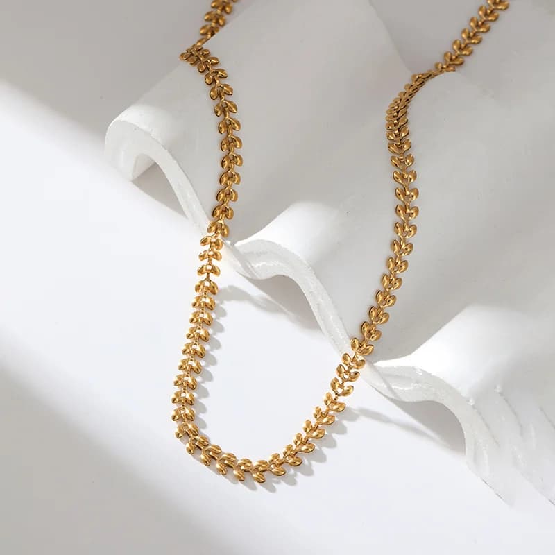 밀알 체인 목걸이, 18K 도금 텍스처